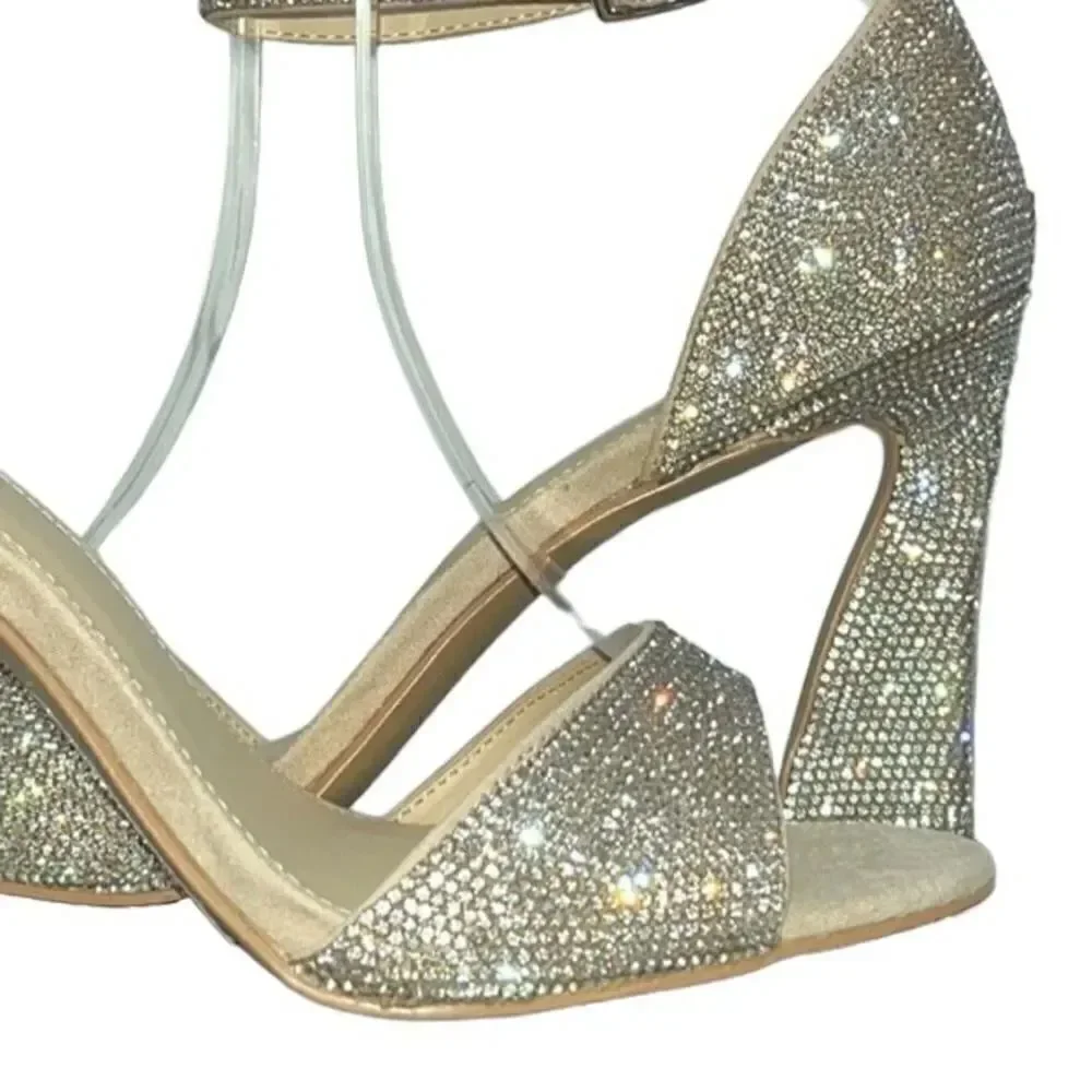 NY&Co Embellished Flared Heel Sandals
